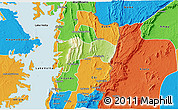 Physical 3D Map of Biakoye, political outside