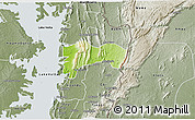 Physical 3D Map of Biakoye, semi-desaturated