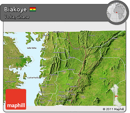 Satellite 3D Map of Biakoye