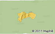 Savanna Style 3D Map of Biakoye, single color outside
