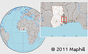 Gray Location Map of Biakoye, highlighted country, highlighted parent region