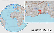 Gray Location Map of Biakoye, highlighted parent region