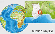 Physical Location Map of Biakoye, highlighted country, highlighted parent region