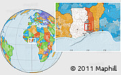 Political Location Map of Biakoye, highlighted country, highlighted parent region