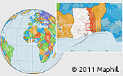 Political Location Map of Biakoye, highlighted country