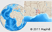 Shaded Relief Location Map of Biakoye, highlighted parent region