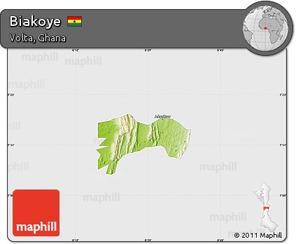 Physical Map of Biakoye, single color outside
