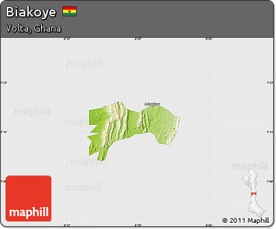 Physical Map of Biakoye, single color outside