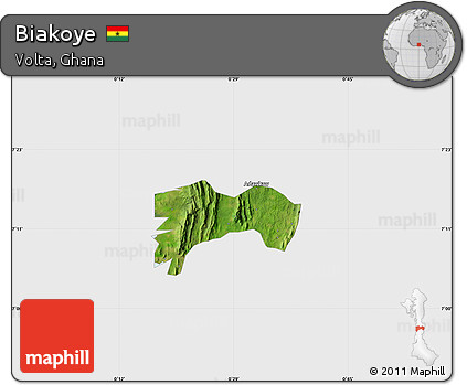 Satellite Map of Biakoye, single color outside