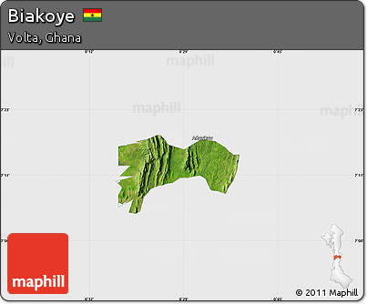 Satellite Map of Biakoye, single color outside
