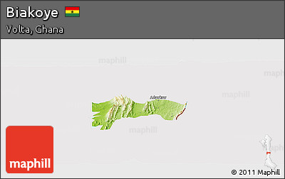 Physical Panoramic Map of Biakoye, cropped outside