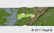 Physical Panoramic Map of Biakoye, darken