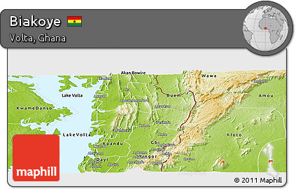 Physical Panoramic Map of Biakoye