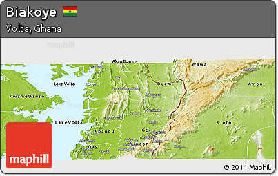 Physical Panoramic Map of Biakoye