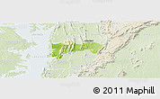 Physical Panoramic Map of Biakoye, lighten