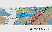 Political Panoramic Map of Biakoye, semi-desaturated