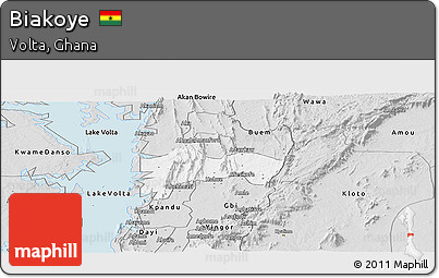 Silver Style Panoramic Map of Biakoye