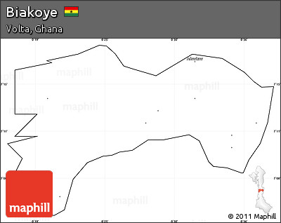 Blank Simple Map of Biakoye, cropped outside
