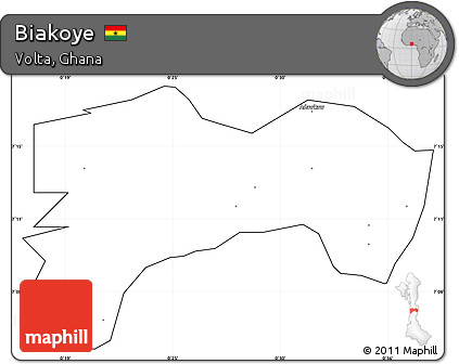 Blank Simple Map of Biakoye, cropped outside