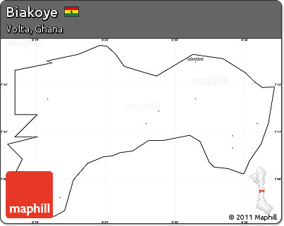 Blank Simple Map of Biakoye, cropped outside