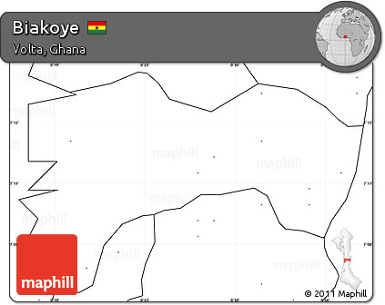 Blank Simple Map of Biakoye, no labels