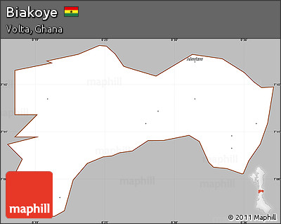 Gray Simple Map of Biakoye, cropped outside