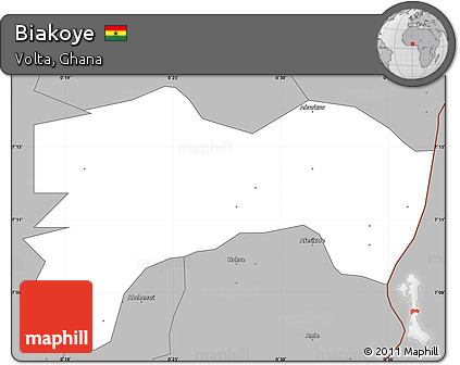 Gray Simple Map of Biakoye