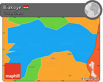 Political Simple Map of Biakoye