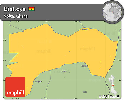Savanna Style Simple Map of Biakoye