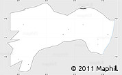 Silver Style Simple Map of Biakoye, single color outside