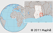 Gray Location Map of Dayi, highlighted country, within the entire country