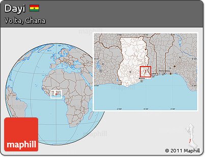 Gray Location Map of Dayi, highlighted country