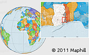 Political Location Map of Dayi, highlighted country, highlighted parent region