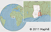 Savanna Style Location Map of Dayi, highlighted country, highlighted parent region, within the entire country, hill shading