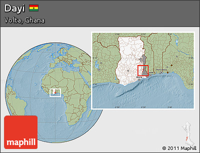 Savanna Style Location Map of Dayi, highlighted country, highlighted parent region, hill shading