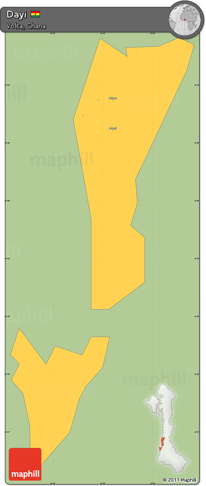 Savanna Style Simple Map of Dayi, single color outside