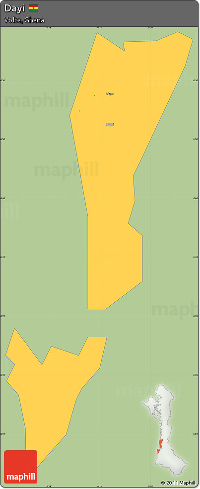 Savanna Style Simple Map of Dayi, single color outside