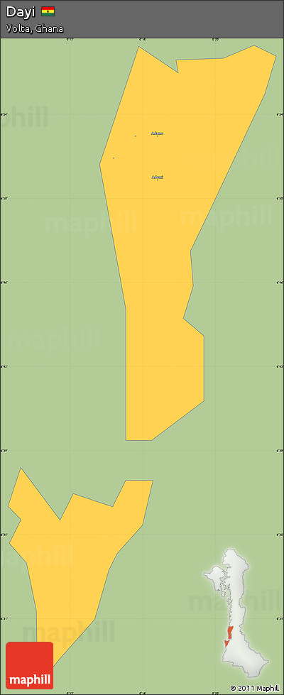 Savanna Style Simple Map of Dayi, single color outside