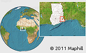 Satellite Location Map of Dutasor, highlighted country
