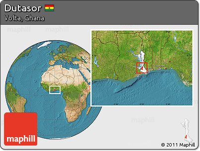 Satellite Location Map of Dutasor, highlighted parent region