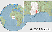 Savanna Style Location Map of Dutasor, highlighted country, hill shading