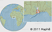 Savanna Style Location Map of Dutasor, highlighted parent region, hill shading