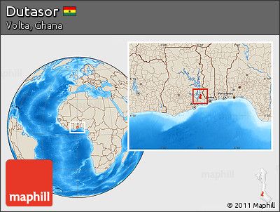 Shaded Relief Location Map of Dutasor