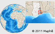 Shaded Relief Location Map of Dutasor, highlighted country, highlighted parent region