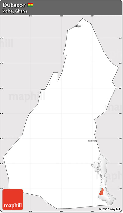 Silver Style Simple Map of Dutasor, cropped outside