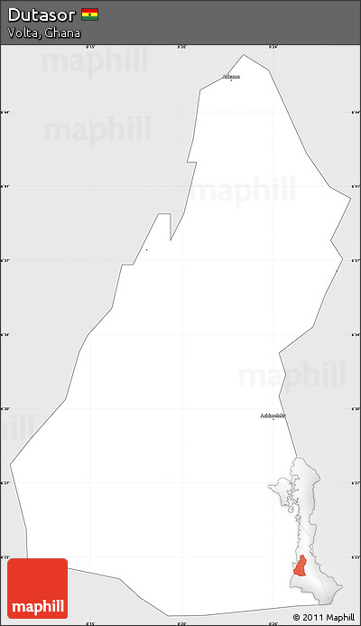 Silver Style Simple Map of Dutasor, single color outside
