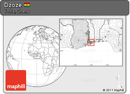 Blank Location Map of Dzoze, highlighted country, highlighted parent region