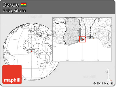 Blank Location Map of Dzoze, highlighted country, highlighted parent region