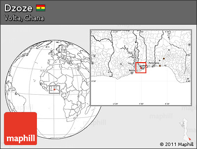 Blank Location Map of Dzoze, highlighted parent region