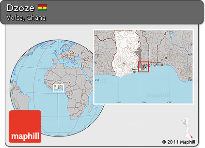 Gray Location Map of Dzoze, highlighted country, highlighted parent region
